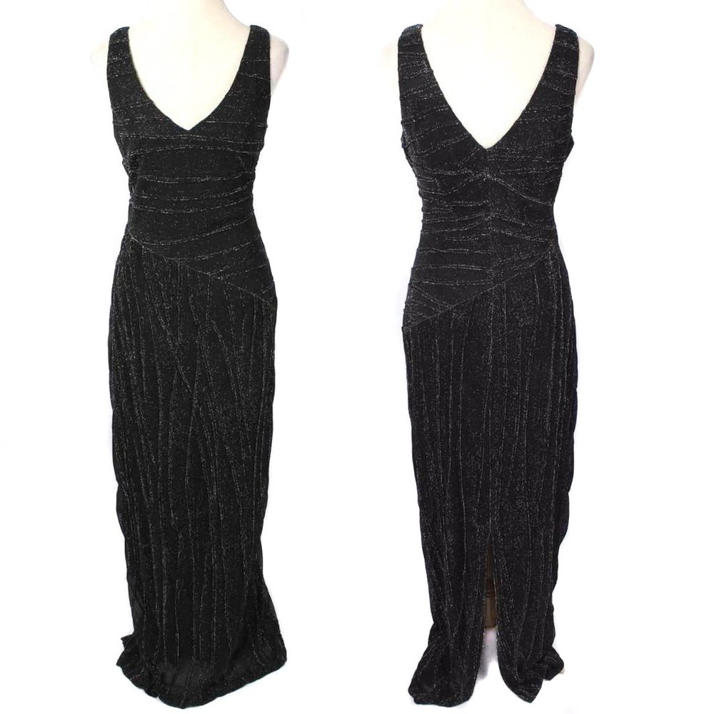 ANDREA POLIZZI Black & Silver Mesh Evening Dress